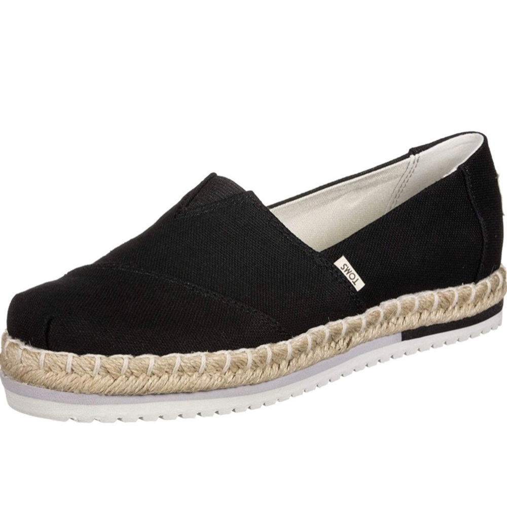 TOMS Black Canvas Platform Alpargatas